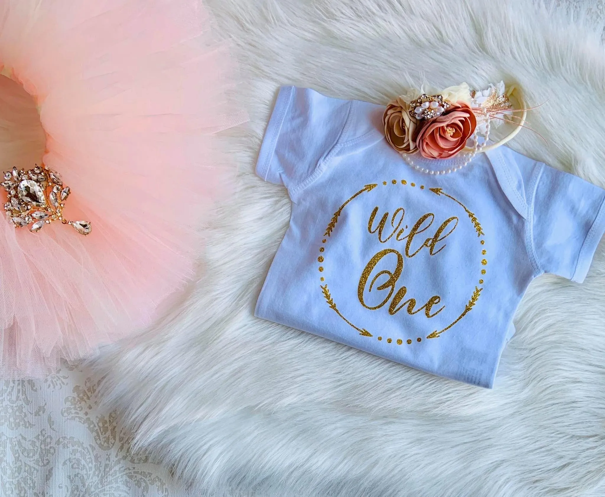 Pink and Gold "Wild One" Birthday Outfit