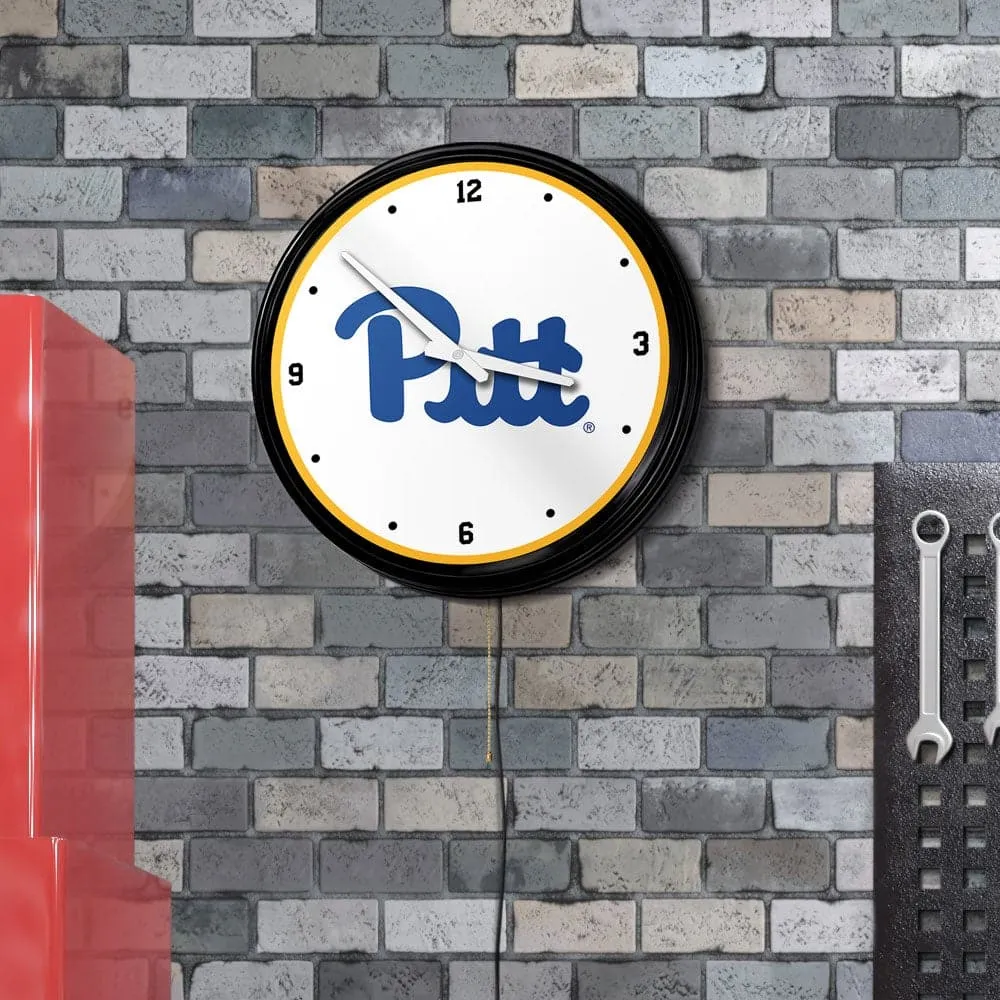 Pitt Panthers: Retro Lighted Wall Clock