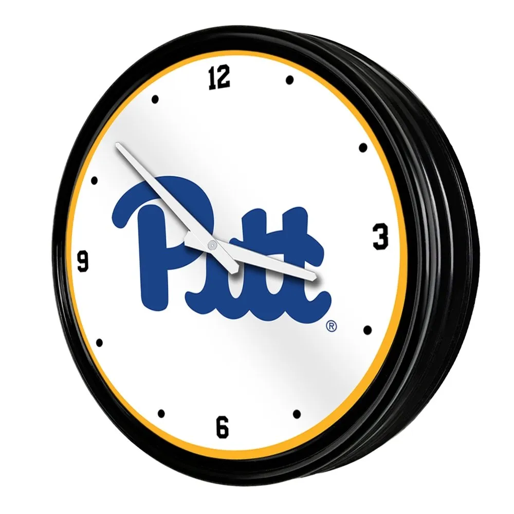 Pitt Panthers: Retro Lighted Wall Clock