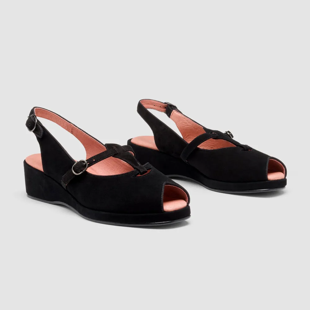 PRE-ORDER Betty Vintage Sandals (Black Suede)