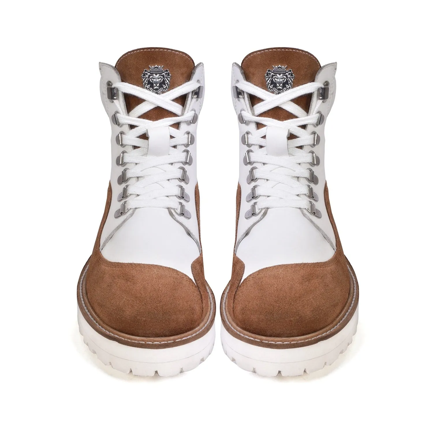 Premium Wavy Cut Suede & Leather Lightweight Chunky Boots