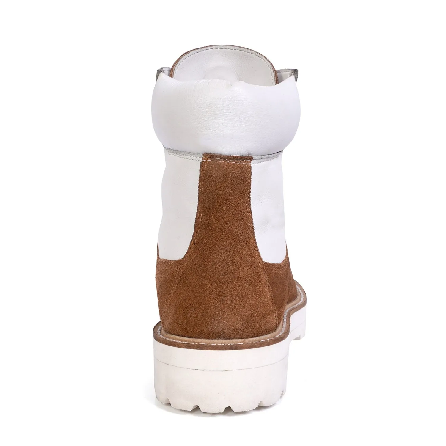 Premium Wavy Cut Suede & Leather Lightweight Chunky Boots