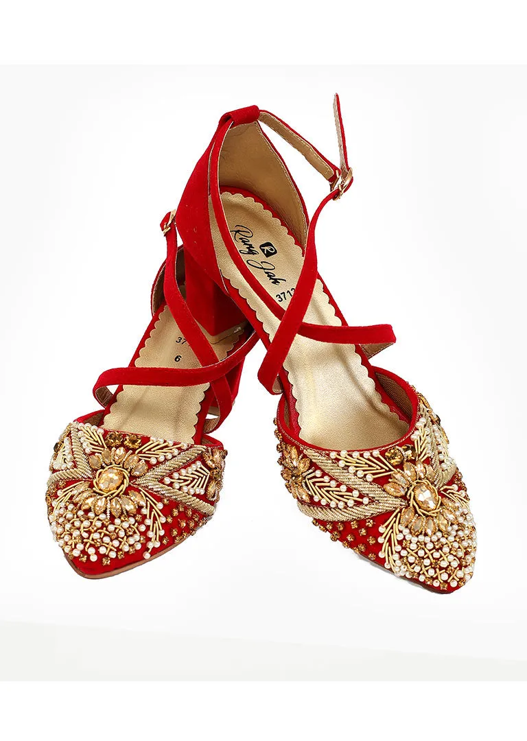Red Color Formal Sandals-RS29