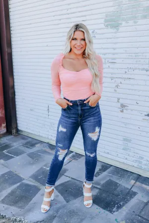 Revival Sheer Sleeve Bodysuit - Pink