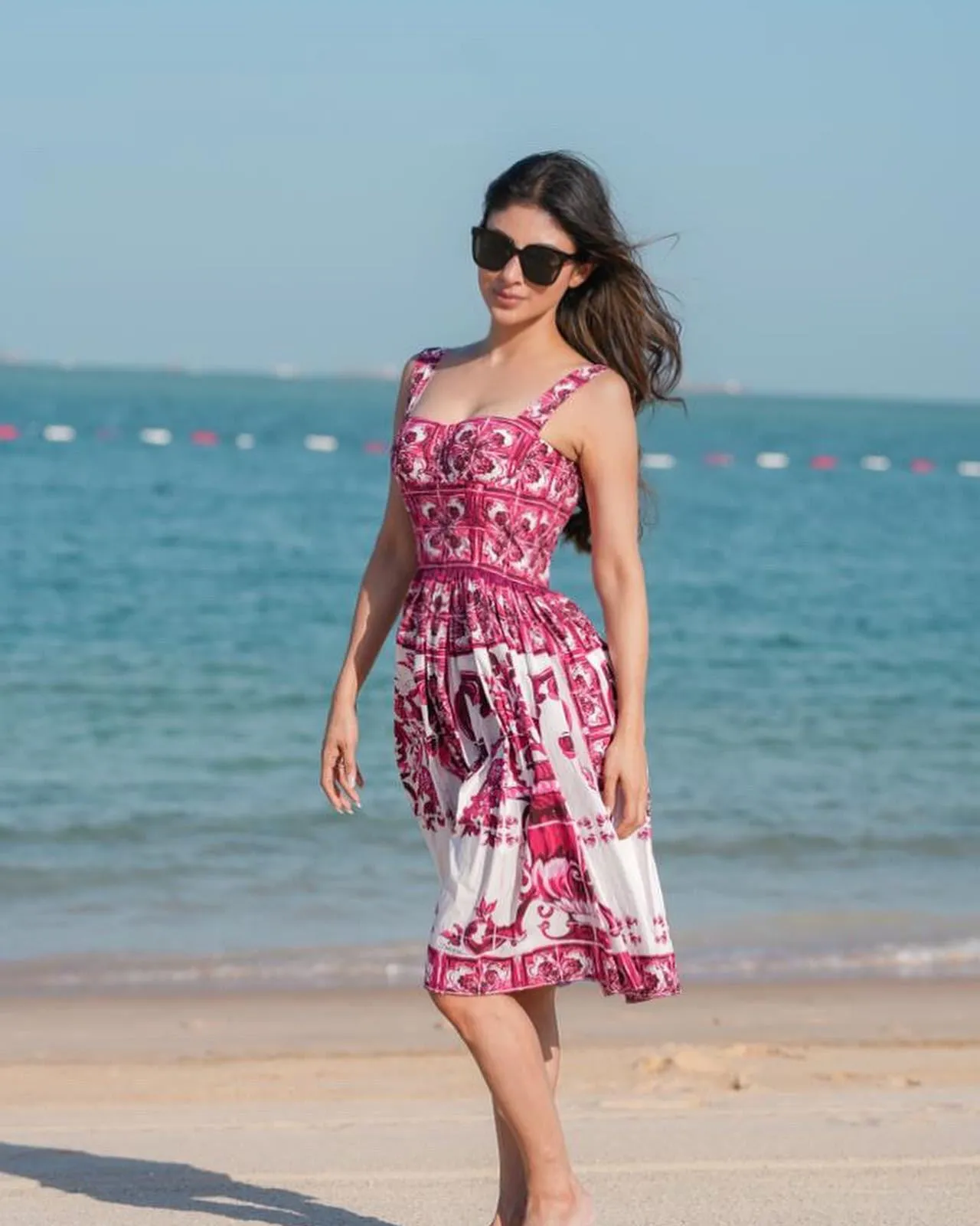 Romantic Vintage-Inspired Printed Midi Sundress with Charming Straps