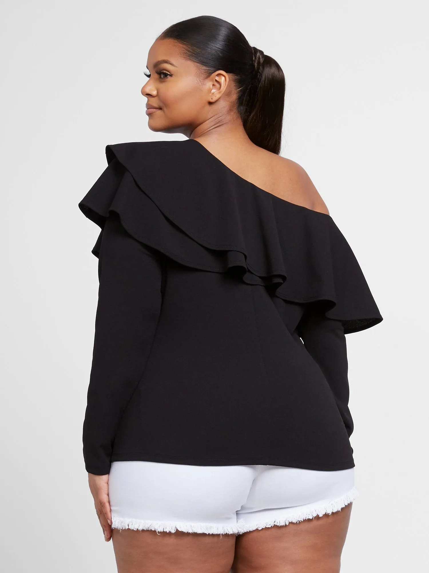 Rosa Double Ruffle Fitted Top
