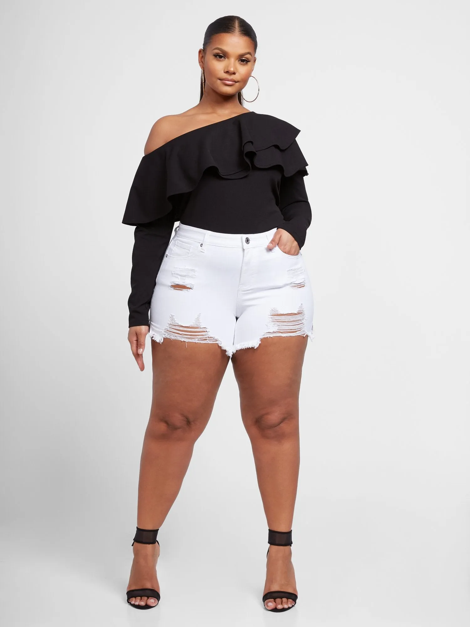 Rosa Double Ruffle Fitted Top