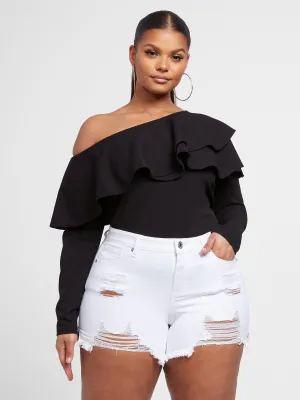 Rosa Double Ruffle Fitted Top