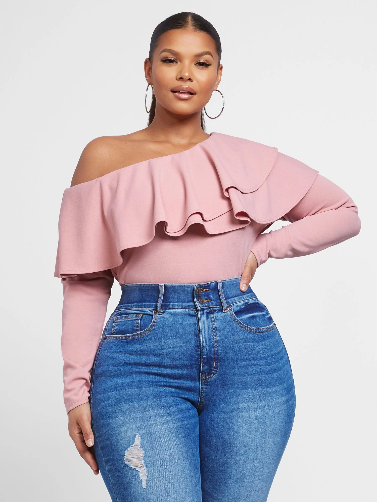 Rosa Double Ruffle Fitted Top