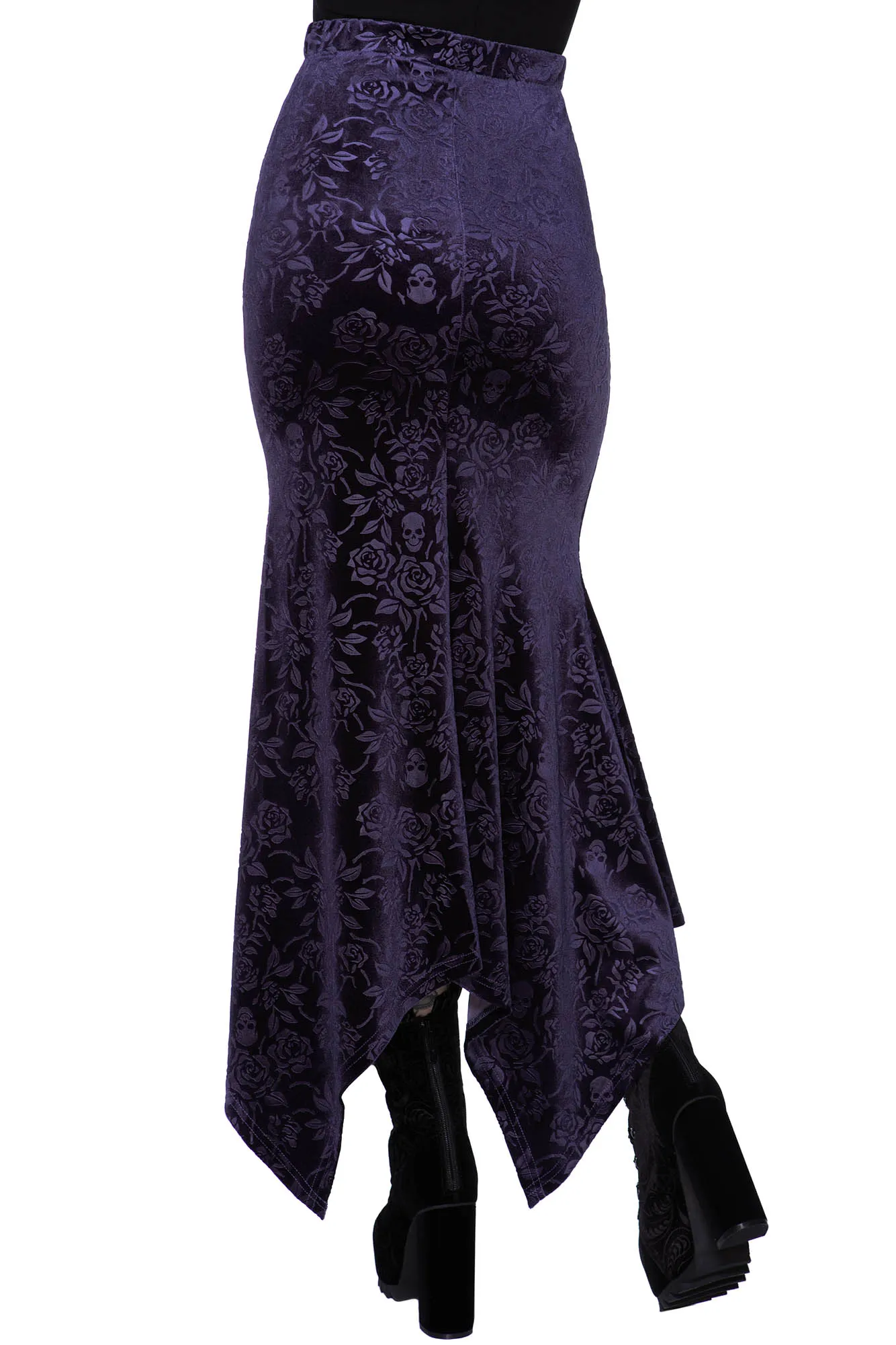 Roses Are Dead Velvet Maxi Skirt [PLUM] - Resurrect