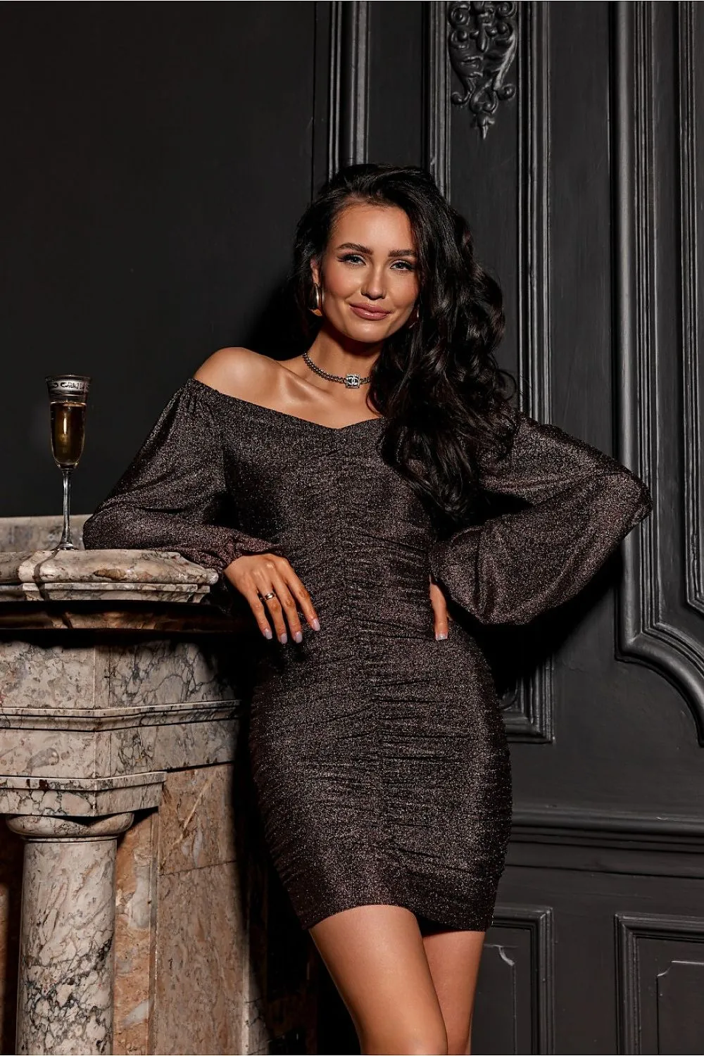 Ruching Detail Fitted Dress