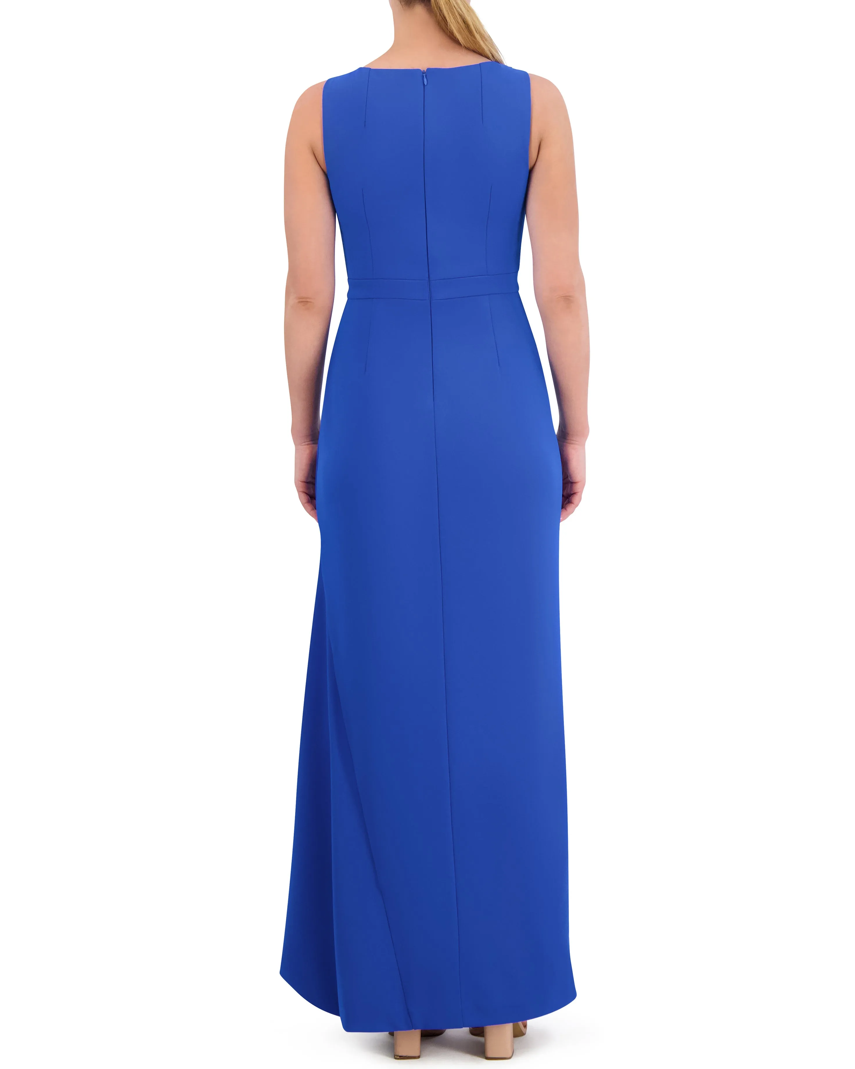 Ruffled Asymmetric-Hem Gown