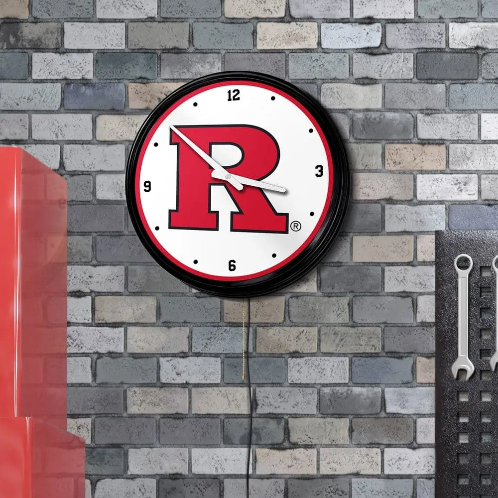 Rutgers Scarlet Knights: Retro Lighted Wall Clock