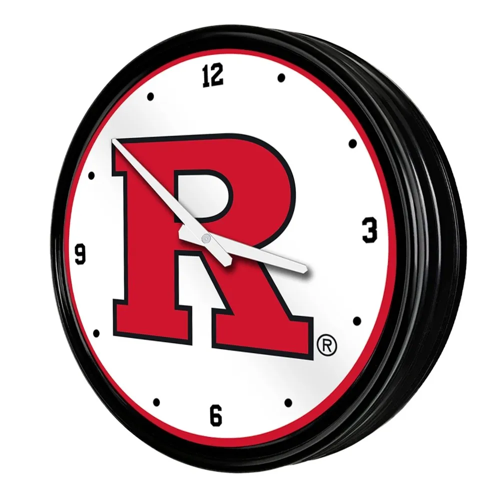 Rutgers Scarlet Knights: Retro Lighted Wall Clock