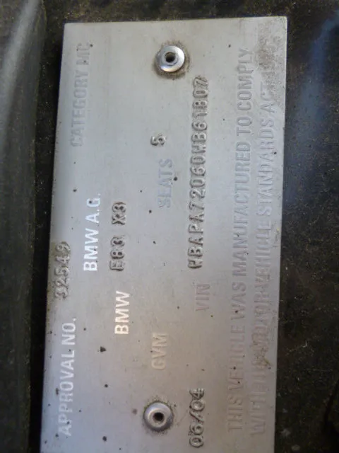 S2689 X3 E83 SAV 2.5i M54 AUTO 2004/05