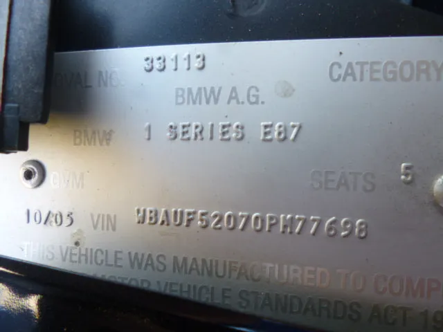 S2696 1' E87 5 doors 120i N46 AUTO 2005/08