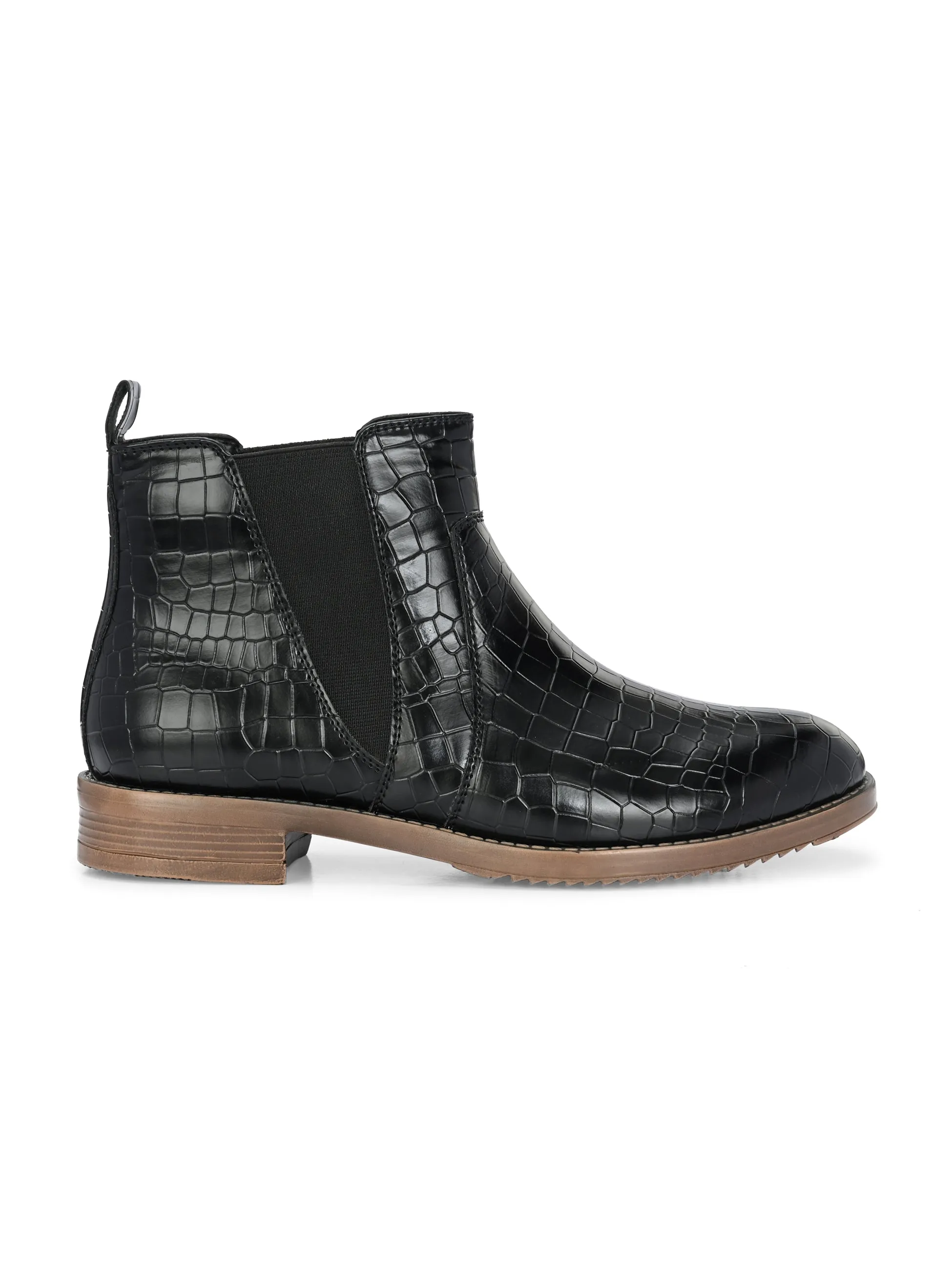 Savanna Women Black Textured Boots