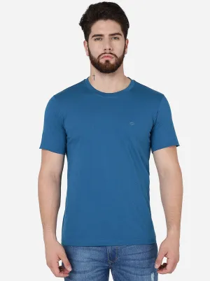 Seaport Blue Solid Slim Fit T-Shirt | JadeBlue