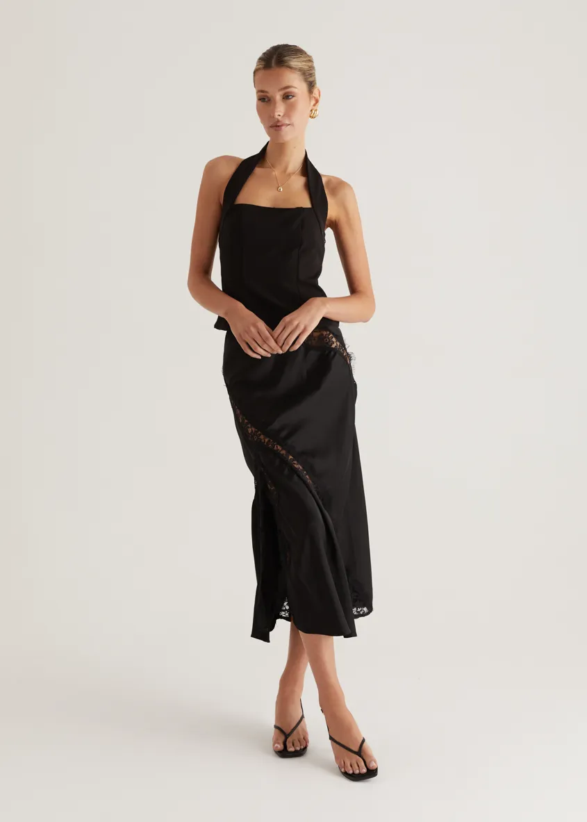 Selena Midi Skirt - Black