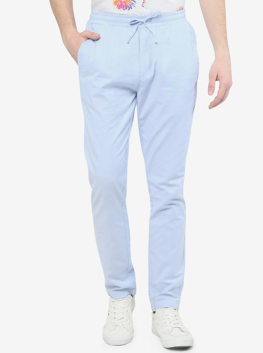 Sky Blue Solid Regular Fit Track Pant | JadeBlue