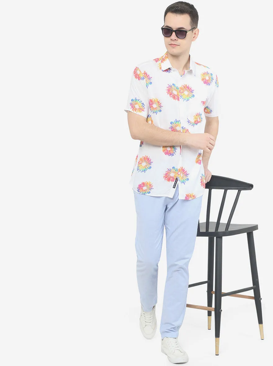 Sky Blue Solid Regular Fit Track Pant | JadeBlue