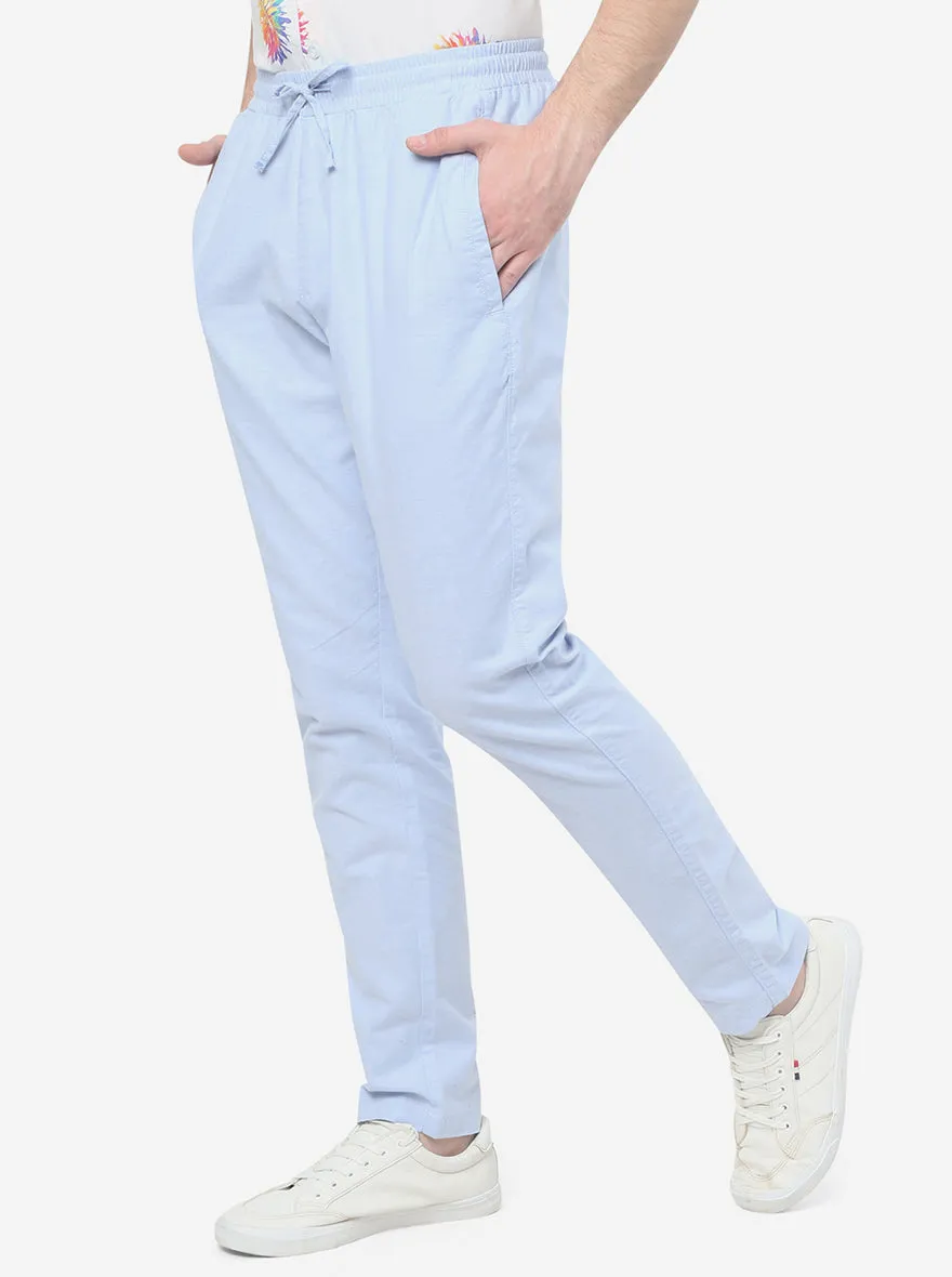 Sky Blue Solid Regular Fit Track Pant | JadeBlue