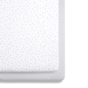 SnuzPod Crib 2 Pack Fitted Sheets - Grey Spots