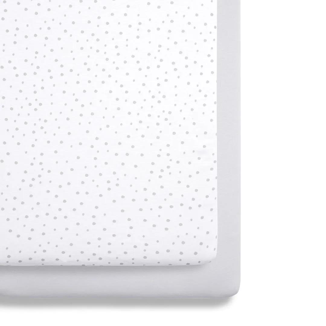 SnuzPod Crib 2 Pack Fitted Sheets - Grey Spots