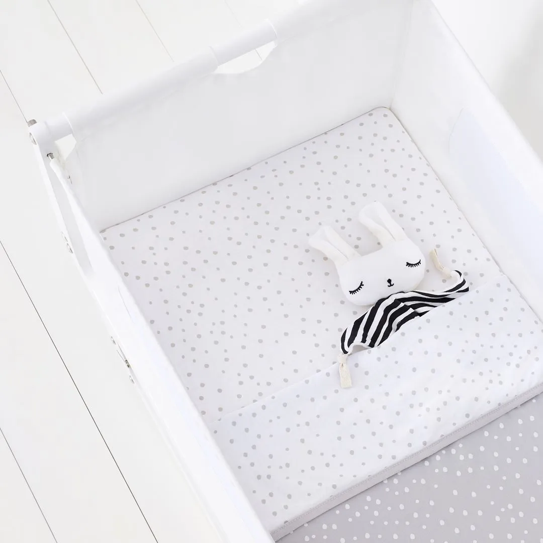 SnuzPod Crib 2 Pack Fitted Sheets - Grey Spots