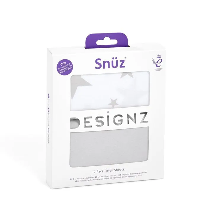 SnuzPod Crib 2 Pack Fitted Sheets - Stars