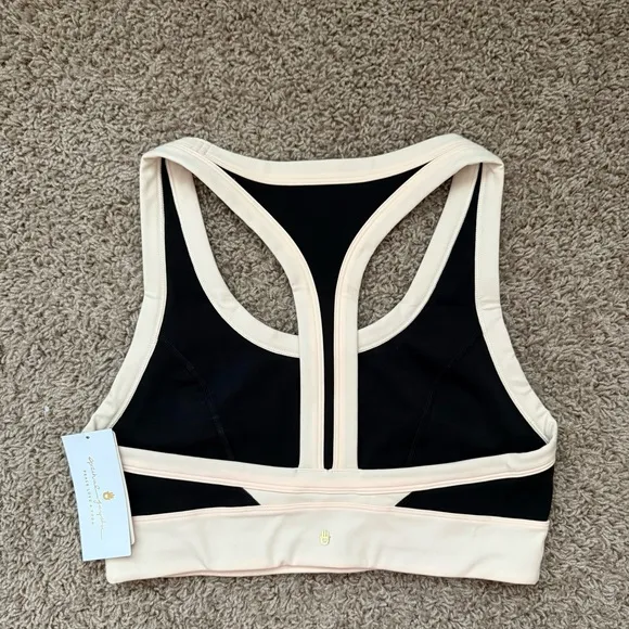 Spiritual Gangster Black and Cream Sports bra