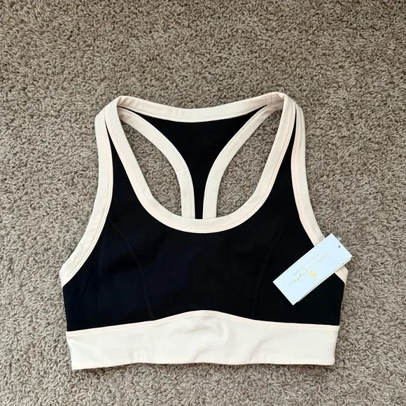 Spiritual Gangster Black and Cream Sports bra