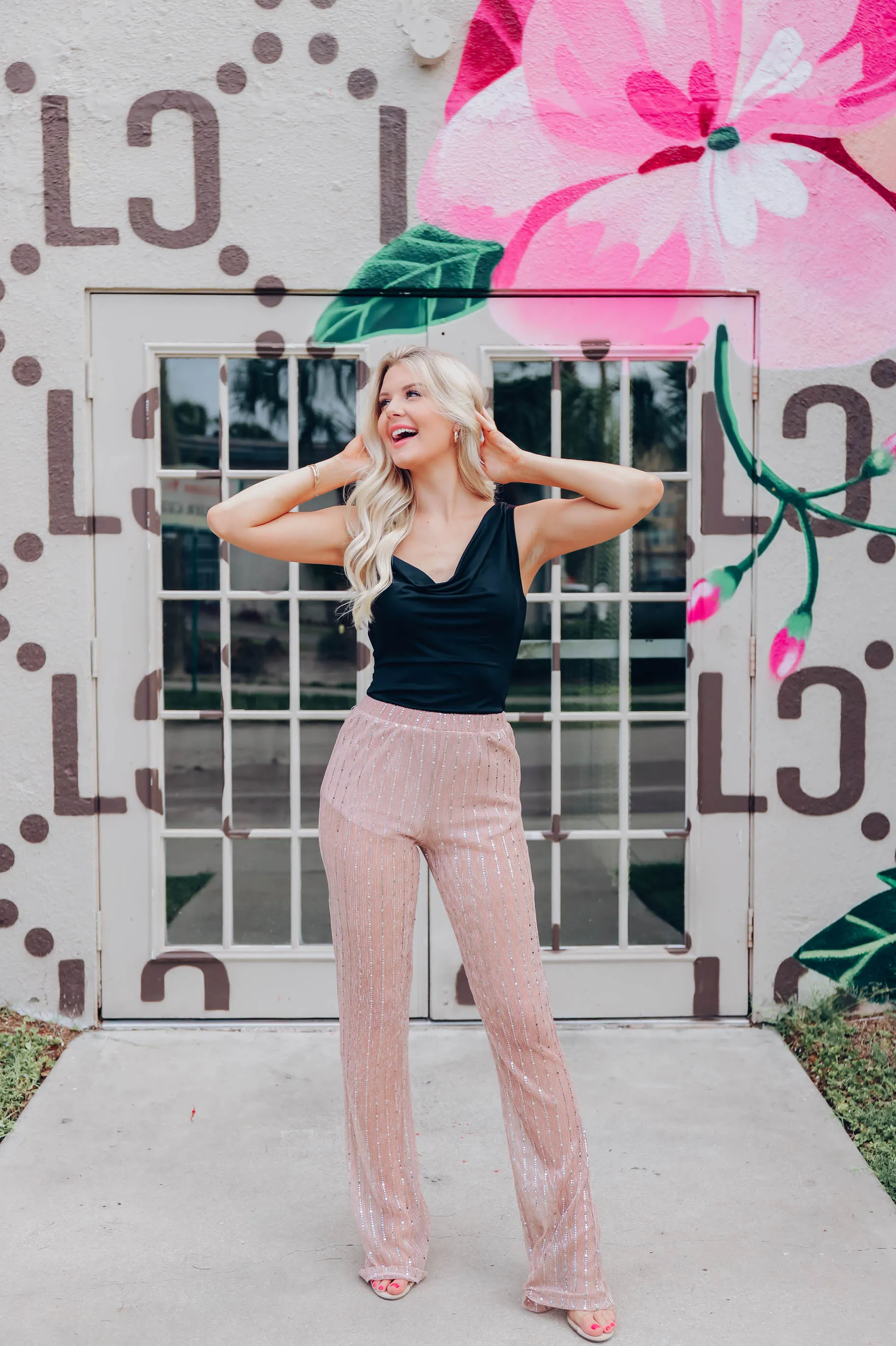Stand Out Sequin Pants - Pink