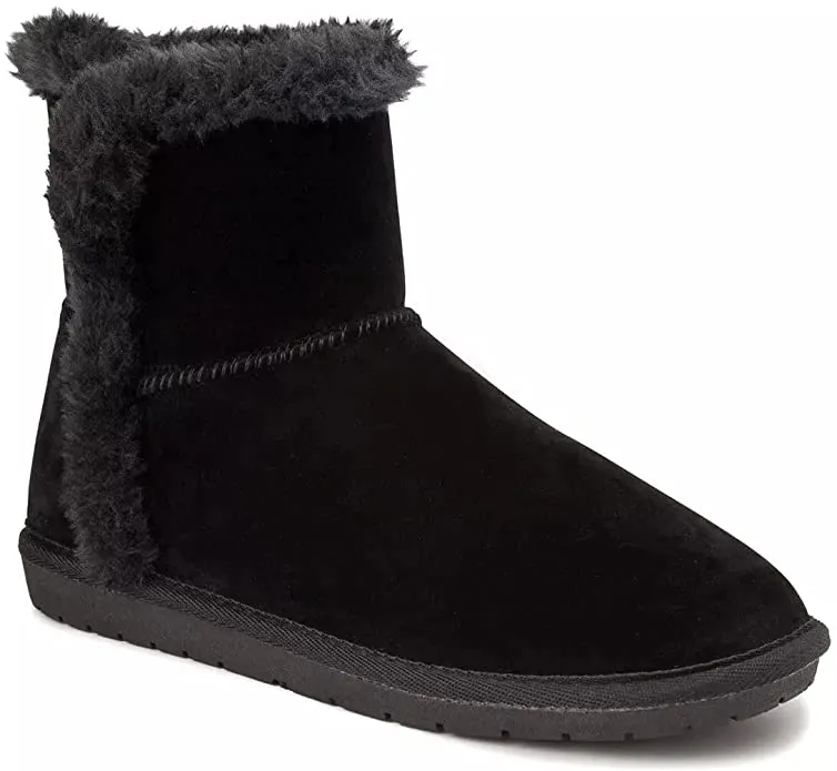 Sugar Women's Polly Fuzzy Winter Booties Women's Shoes, Black, Size 7.0