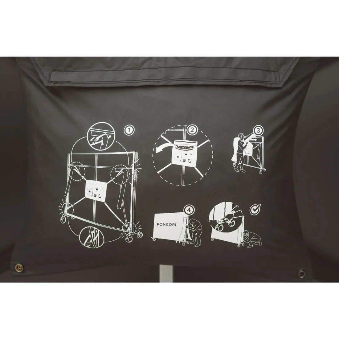 Table Tennis Folded Table Cover - Black