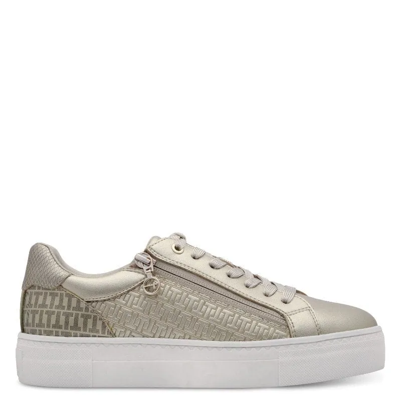 Tamaris Womens Gold Lace-up Shoe 1-23313-41