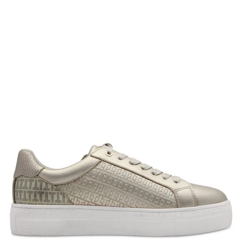 Tamaris Womens Gold Lace-up Shoe 1-23313-41