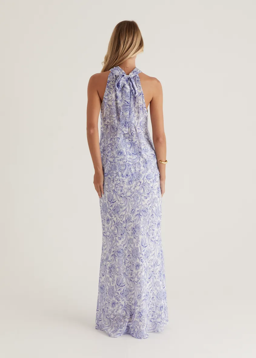 Tammy Maxi Skirt - Blue Floral