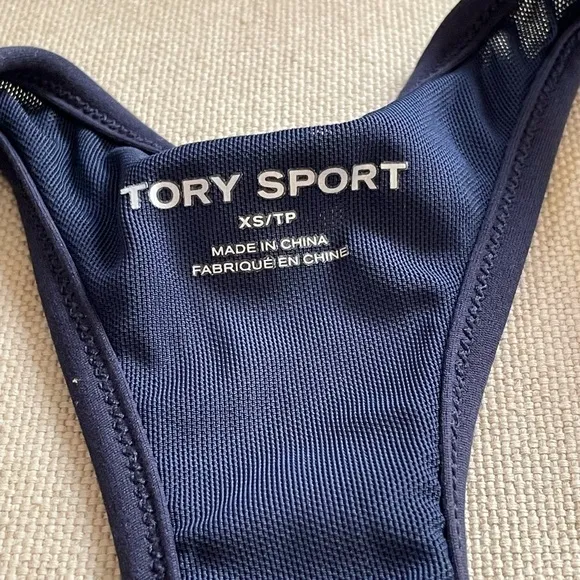 TORY BURCH SPORT Mesh Paneled Stretch Jersey Sports Bra - Women’s Size XS NEW