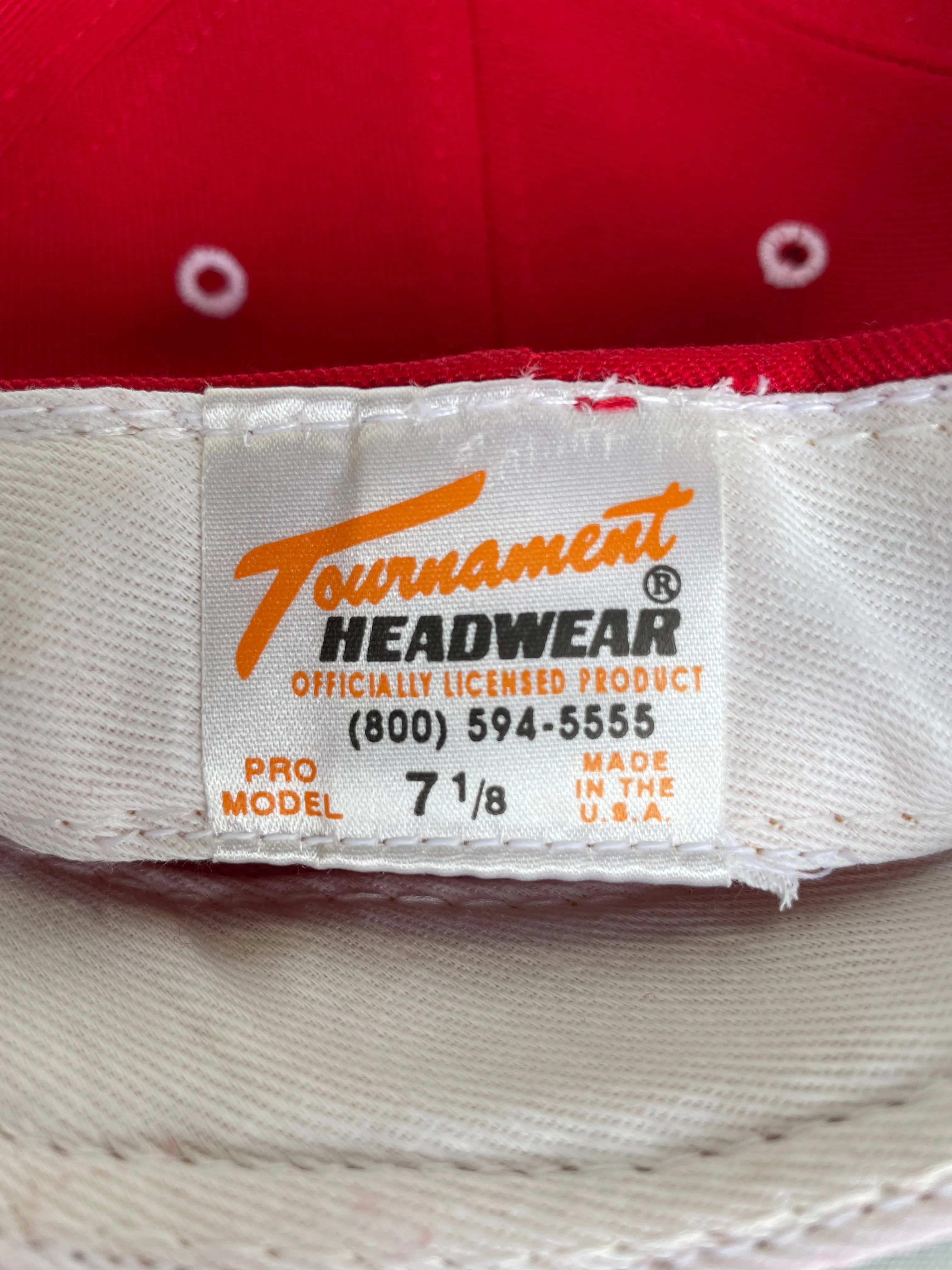 True Vintage Fitted Red 5 Panel Hat Cap 7 1/8