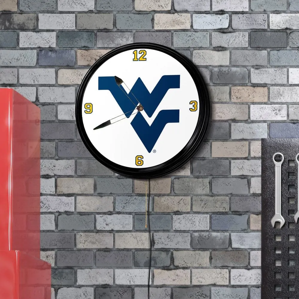 West Virginia Mountaineers: Retro Lighted Wall Clock