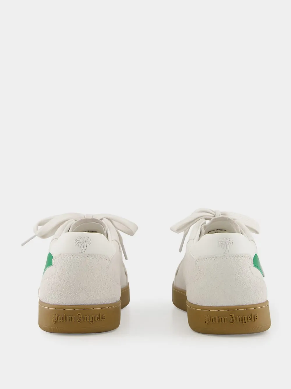 White and Green New Palm 1 Suede Sneakers