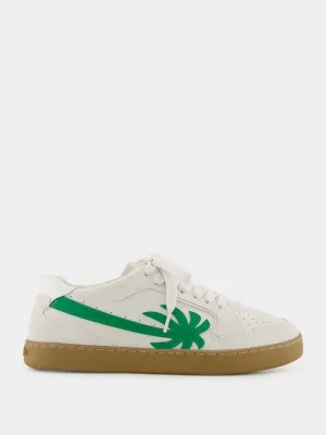 White and Green New Palm 1 Suede Sneakers