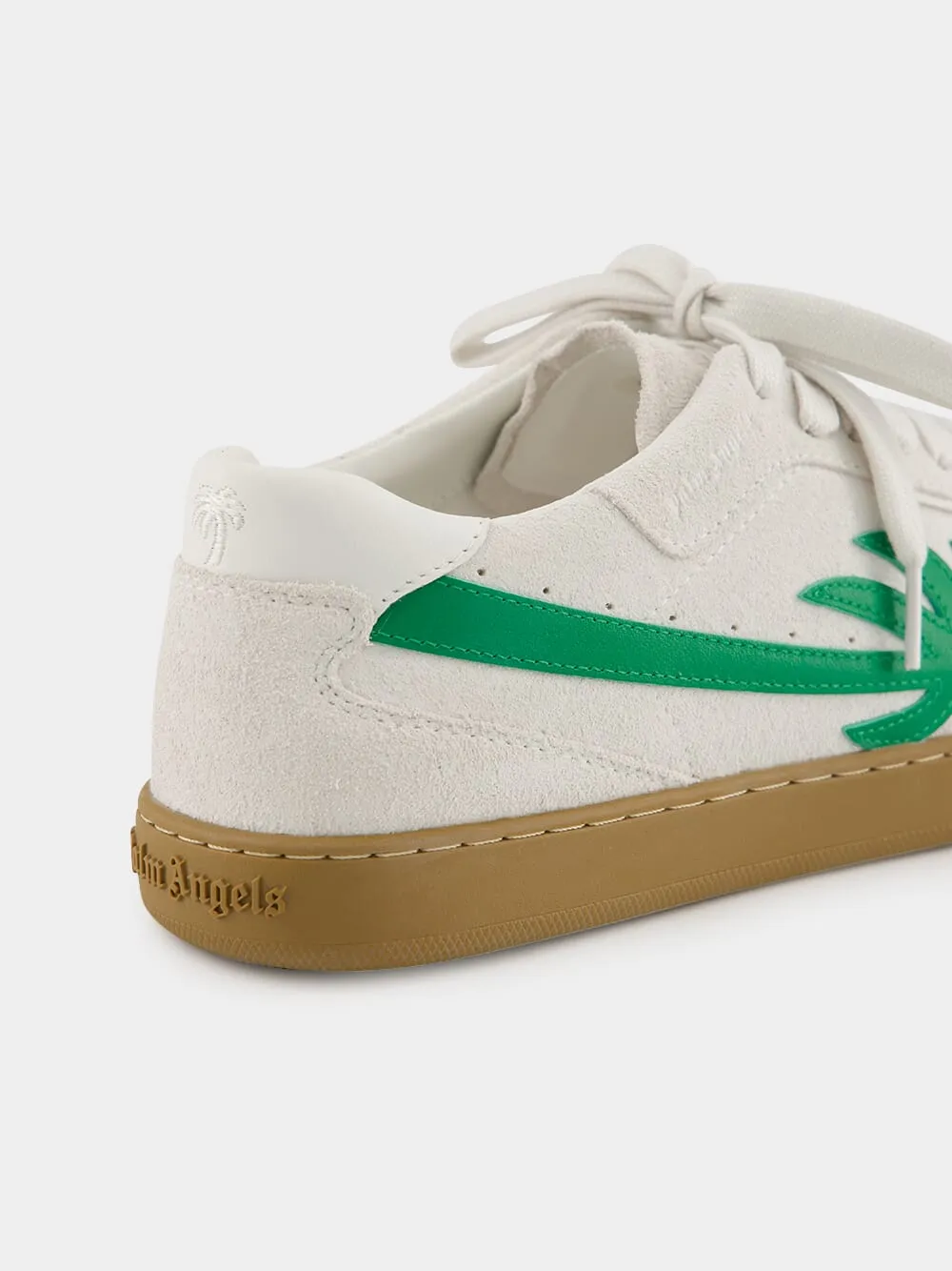 White and Green New Palm 1 Suede Sneakers