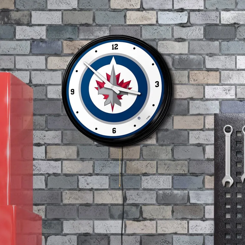 Winnipeg Jets: Retro Lighted Wall Clock
