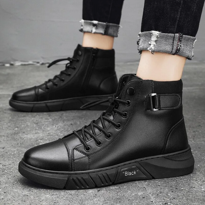Winter Shoes for Men 2023 Trend High-top Martens Boots