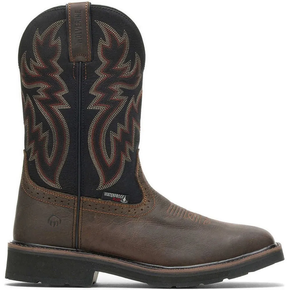 Wolverine Men's Rancher Steel Toe Waterproof Western Work Boot- Black- W10765