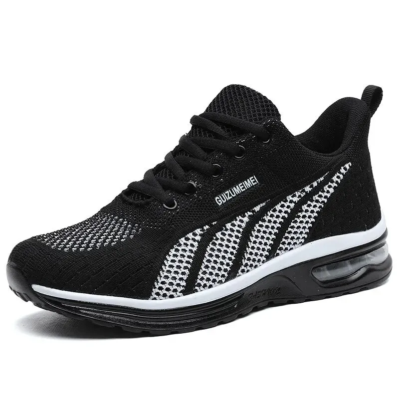 Women Running Shoes Ladies Breathable Sneakers Mesh Air Cushion Tennis Women's Sports Shoes Outdoor Lace Up Training Shoes