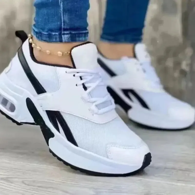 Women Tennis Shoes for Outdoor Sneakers Lace Up Wedge Platform Ladies Air Cushion Gym Sport Shoes Women Trainers