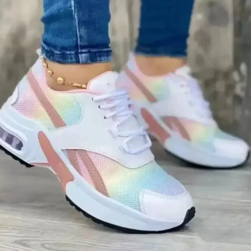 Women Tennis Shoes for Outdoor Sneakers Lace Up Wedge Platform Ladies Air Cushion Gym Sport Shoes Women Trainers